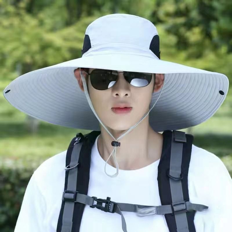 Modischer Fischerhut für Herren mit großer Krempe, UV-Schutz, bequemer Sonnenhut zum Bergsteigen_voghion.com