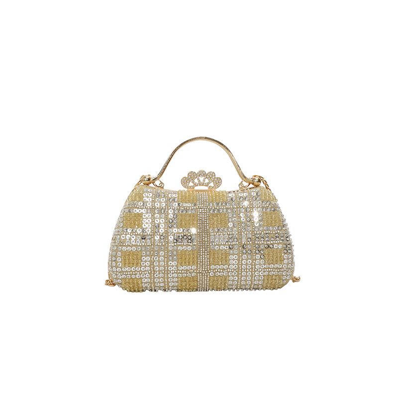 2025 New Exquisite Niche Design Sequin Handbag Chain Shoulder Crossbody Evening Bag_voghion.com