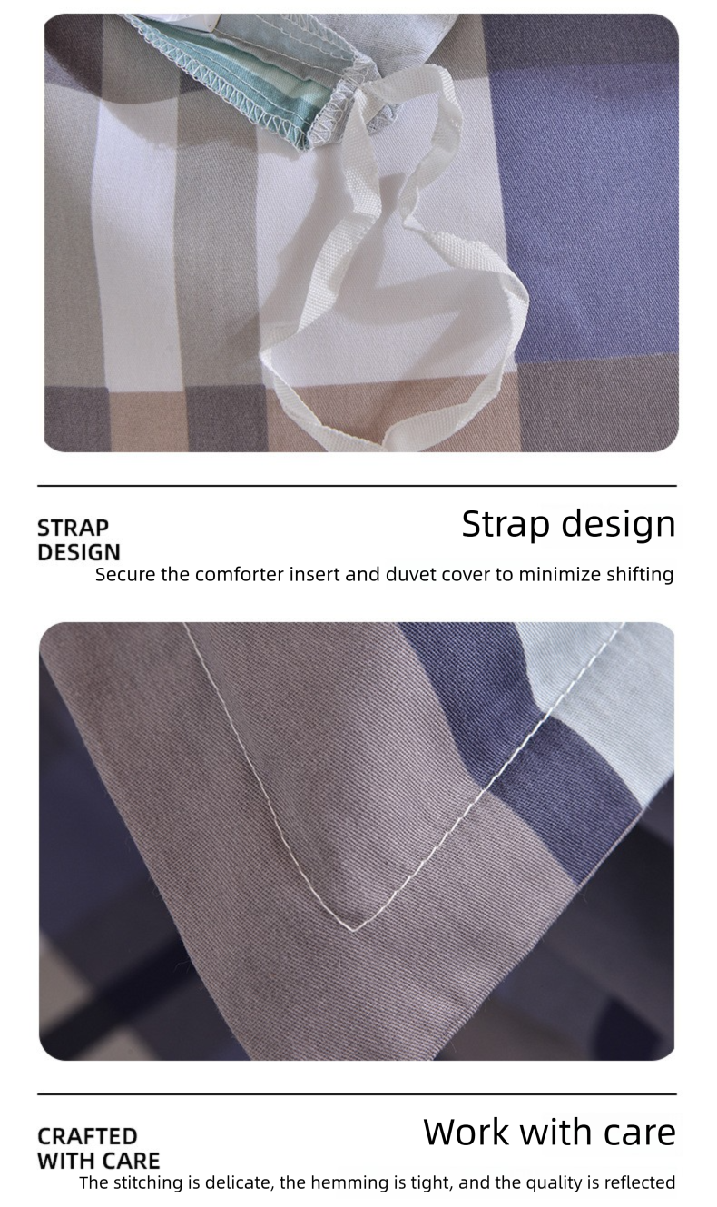 Four-Piece All-Cotton Class A Pure Cotton Fitted Student Dormitory Three-Piece Set Duvet Bed Sheet Quilt Cover Bedding_voghion.com