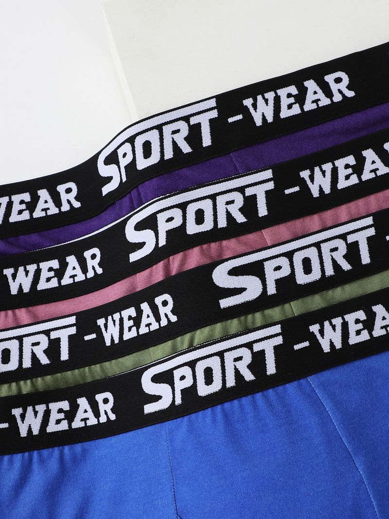 Men's Underwear One Piece Stylish Solid Color Men's Underwear Vitality Belt Comfortable Boxer Pants Quick Drying Sports Breathable Shorts_voghion.com