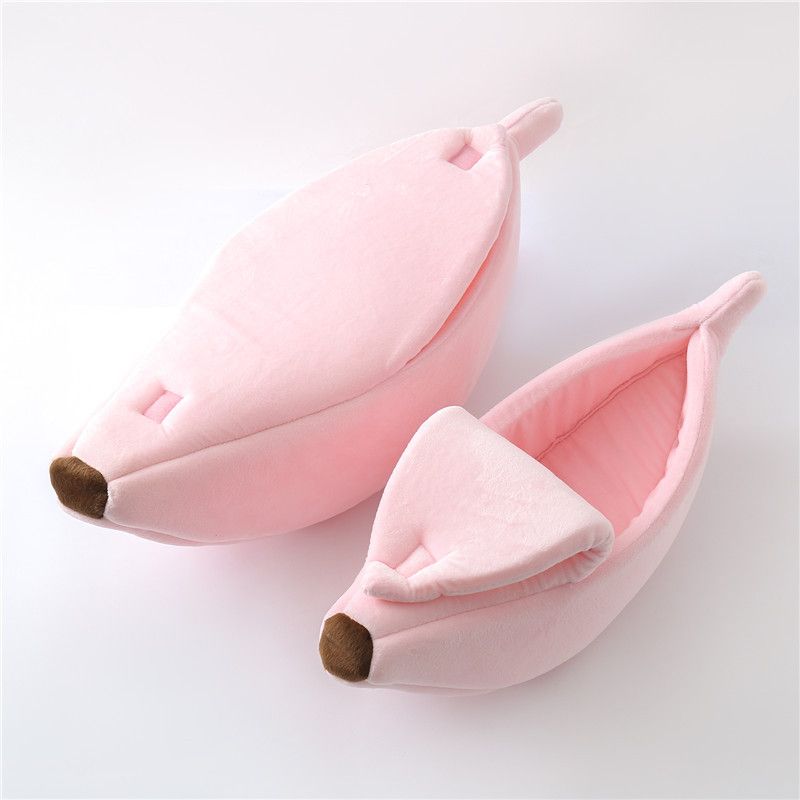 Cama nido para gatos y perros con forma de plátano, cálida y creativa_voghion.com
