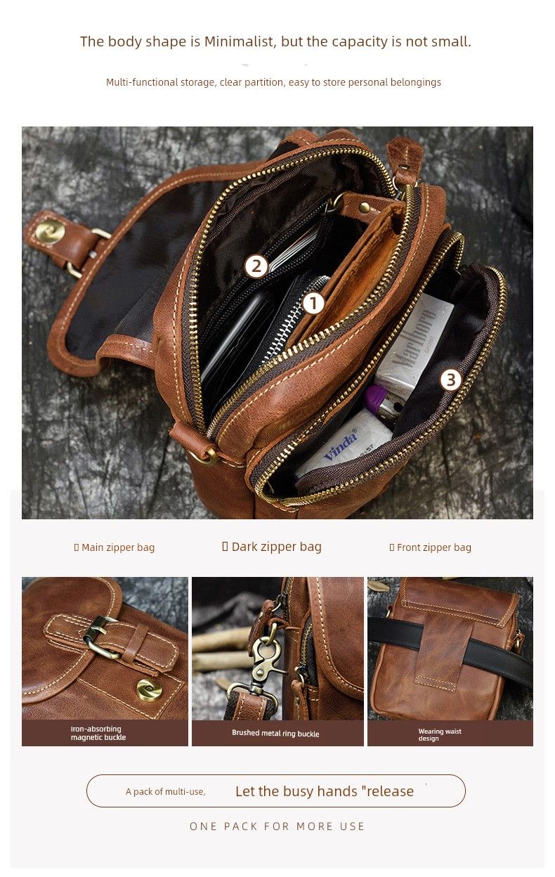 Retro Outdoor Multi-Functional Shoulder Bag Casual Crazy Horse Leather_voghion.com