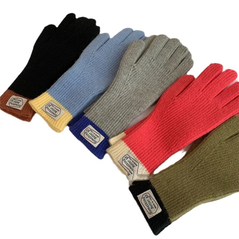2023 neue koreanische Art gestrickte fingerlose Winterhandschuhe für Frauen Warm Radfahren Kälteschutz Lange Touchscreen Handyhandschuhe_voghion.com