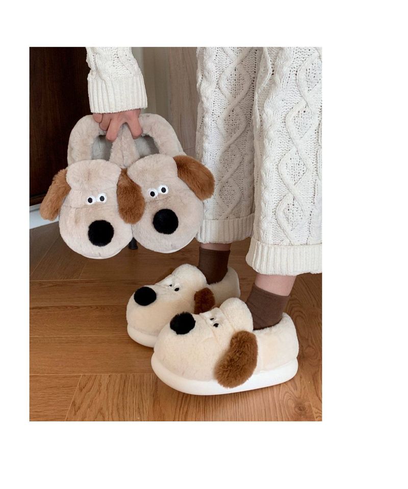 Autumn And Winter Home Warm Bedroom Soft Bottom Confinement Shoes New Genuine Master Dog Plush Closed Toe Cotton_voghion.com