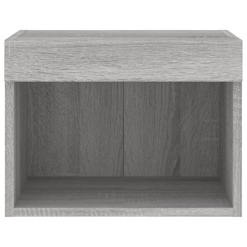 Wand-Nachttische mit LED-Leuchten 2 Stk. Grau Sonoma_voghion.com