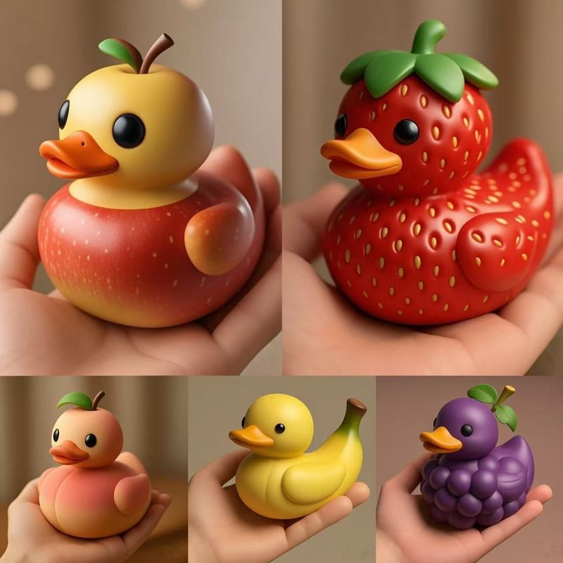 Nuova serie di frutta creativa, decorazione da scrivania in resina con ornamento da giardino a forma di anatra_voghion.com