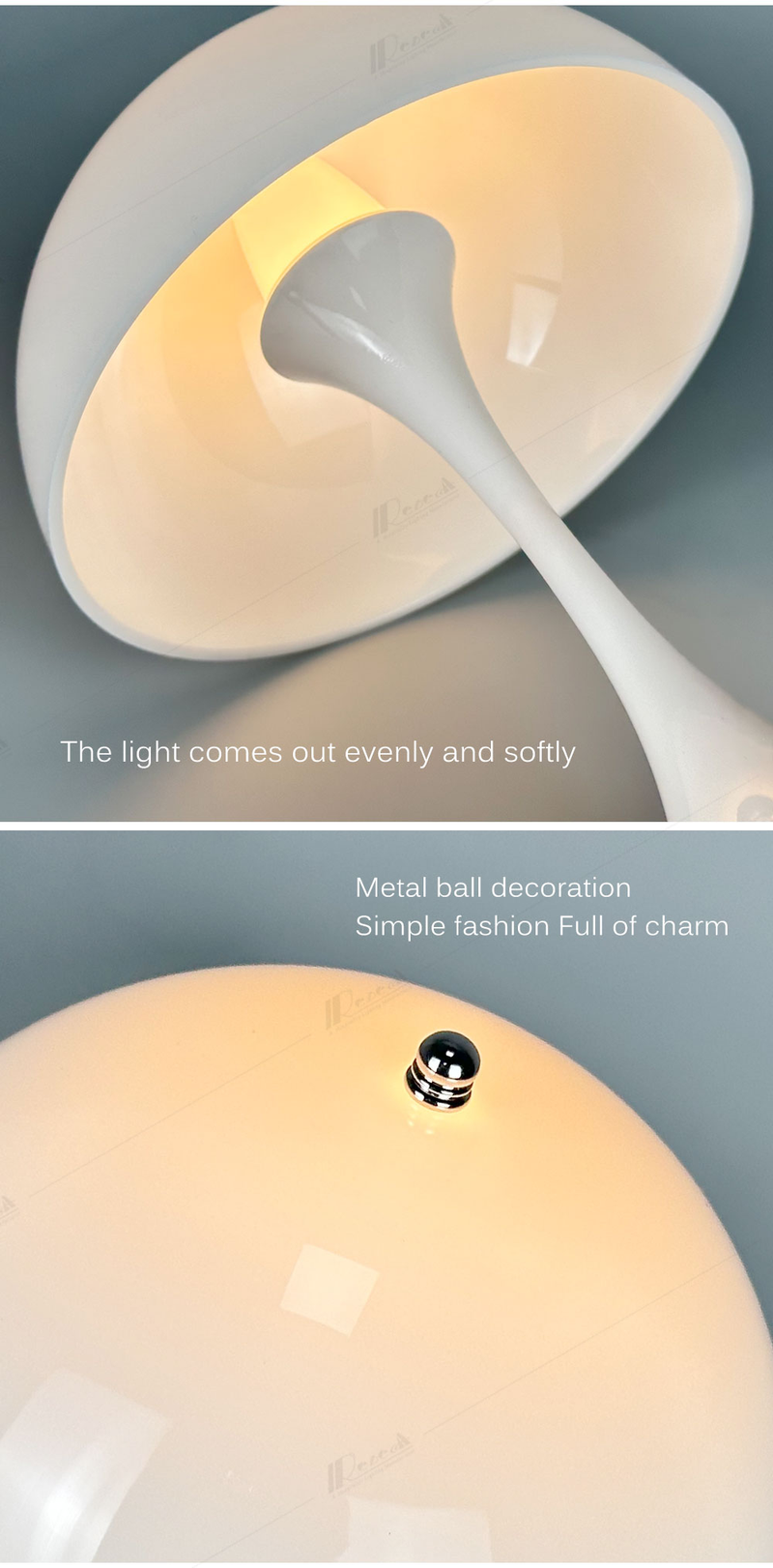 Kabellose Tischlampe, kabellose wiederaufladbare Lampe, tragbar, Metall-LED-Dimmung, Metall-Lampenschirm, H 23 cm, USB-Aufladung_voghion.com