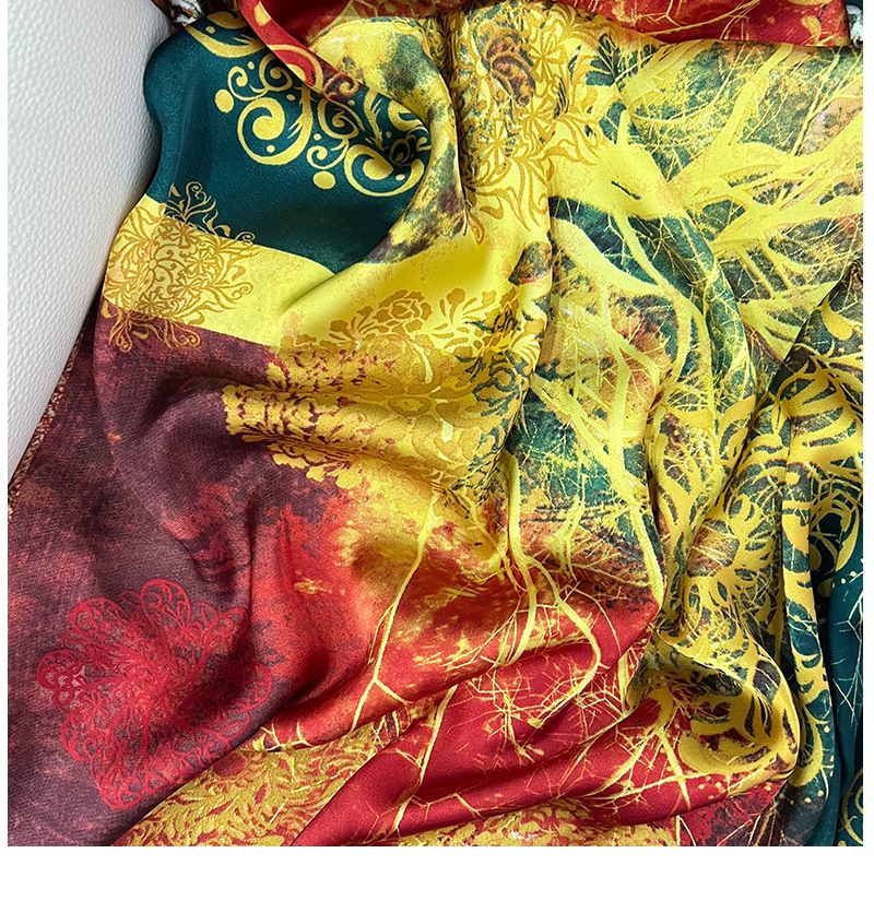 Ethnic simulation silk scarf scarf, women's spring autumn shawl, fashionable and versatile, summer large size, winter_voghion.com