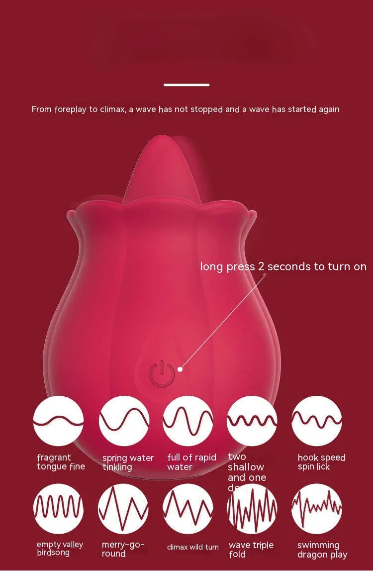 Massager Rose Vuxen Sexleksaker Med Tungan Slickande Vibratorer Kvinna För Kvinnor Bröstvårtan Klitoris Stimulator G-punkt Ma_voghion.com