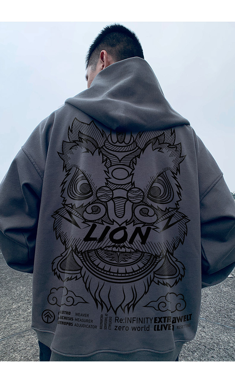 Felpa con cappuccio con cerniera di marca taglie forti Abito da coppia Primavera e autunno Maglione cardigan alla moda da uomo grasso_voghion.com