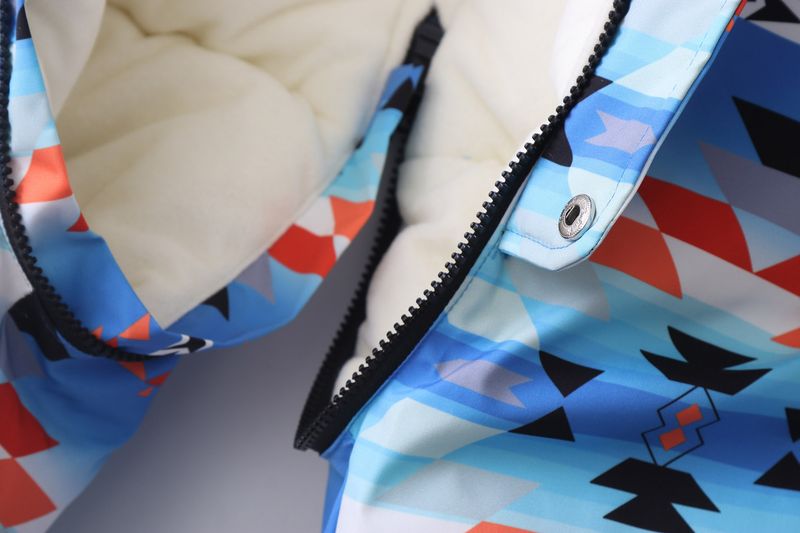 Mother & Kids Kids' Fleece-Lined Snowsuit With Hood - Winter All-in-One Jumpsuit For Toddlers, Soft & Warm Polyester Outerwear, Blue/Black (90-120cm)_voghion.com