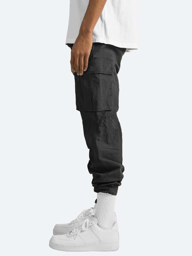 2024 Sommer Neue Herren Arbeitskleidung Kordelzug Multi Pocket Freizeithose_voghion.com