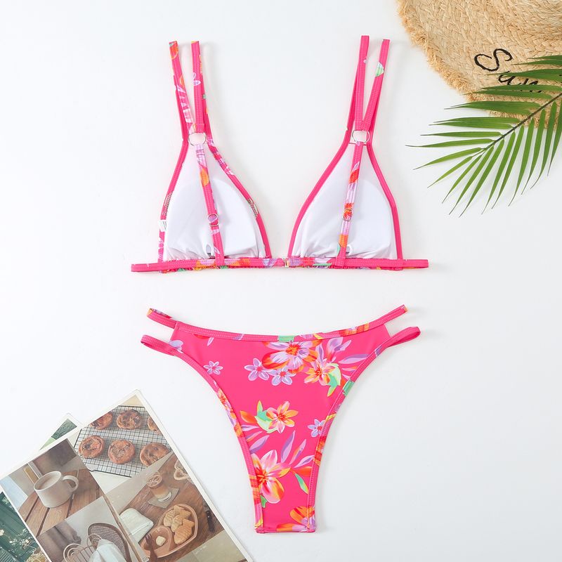 Swimwear Sexy Double Strap Three-Piece Bikini Swimsuit For Women_voghion.com