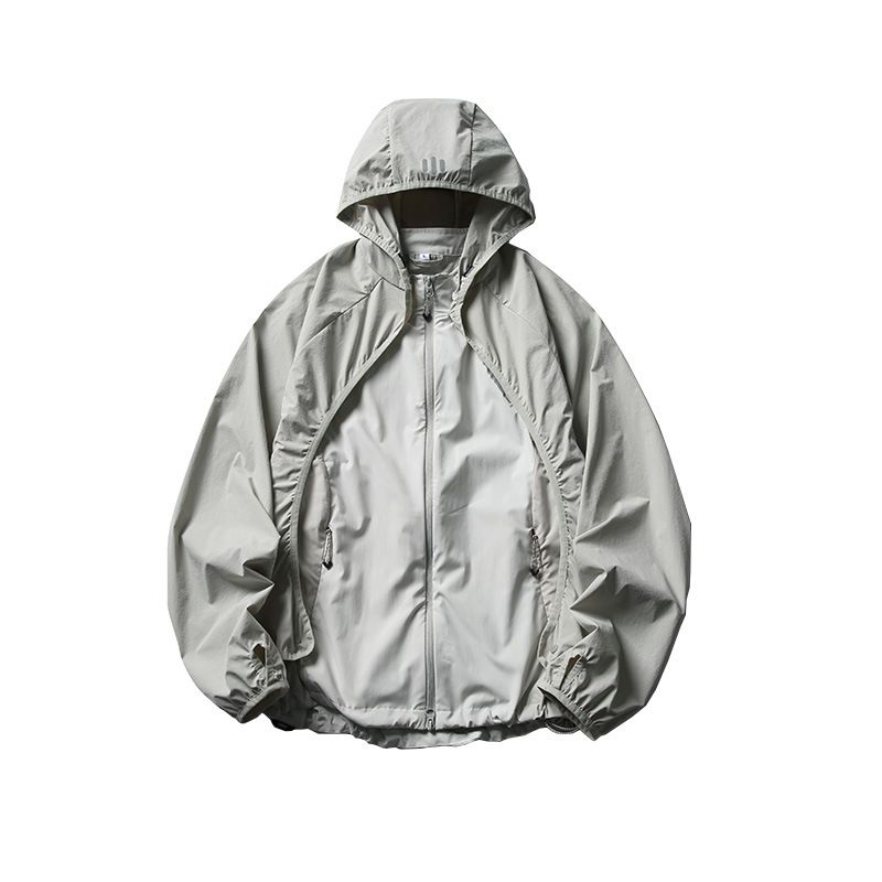 Giacca da trekking per uomo, set 3 in 1 staccabile in due pezzi, design riflettente, giacca a vento leggera con cappuccio_voghion.com