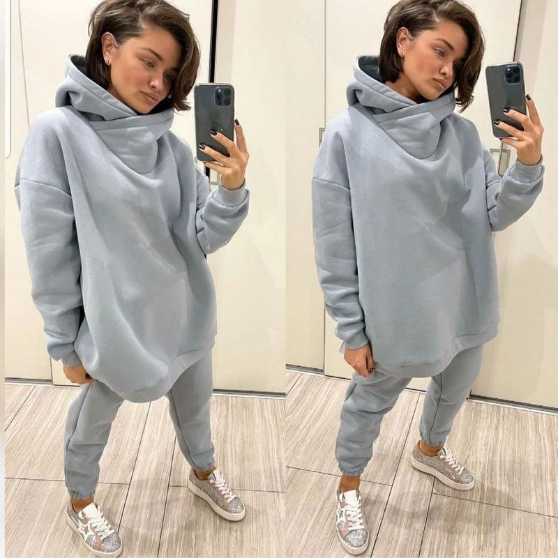 Sudadera de moda y ocio para mujer, traje de dos piezas de cuatro piezas_voghion.com