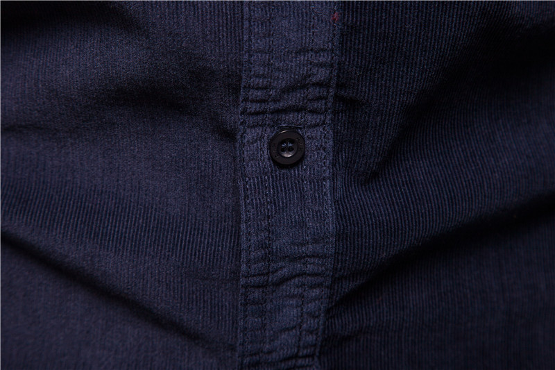 Men's autumn cotton basic corduroy business slim fitting casual shirt men's new long sleeved jacket_voghion.com