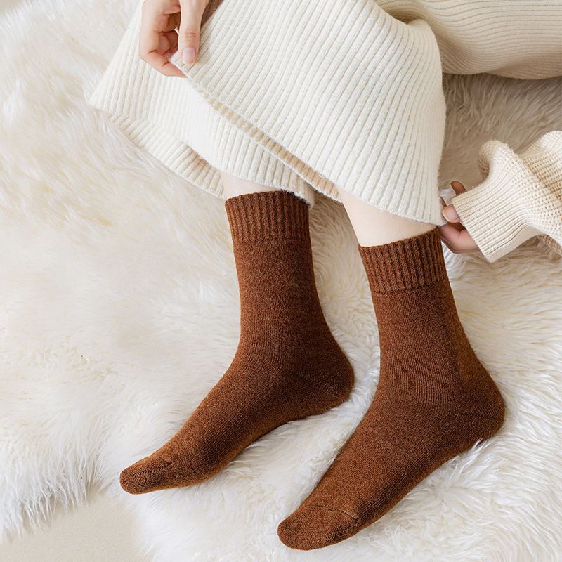 60% wool socks ladies thick warm socks casual terry thick wool socks winter towel socks wholesale_voghion.com