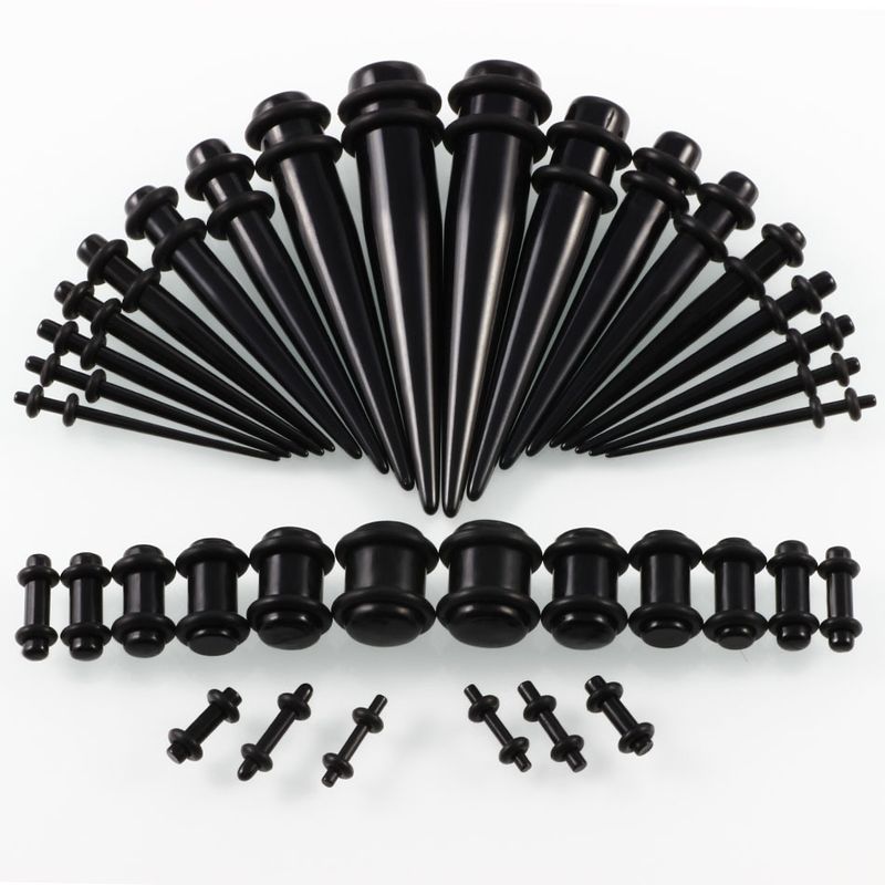 Conjunto de acrílico 36 peças/lote brincos extensores de orelha 14G-00G joias piercing_voghion.com