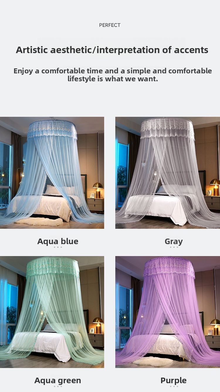 Mosquitera tipo cúpula, nueva 2022, estilo colgante, no requiere instalación, densa, gruesa, individual, doble, para uso doméstico, de pie._voghion.com