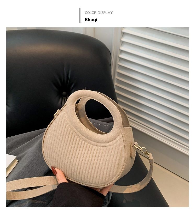 2024 New Winter Handheld Shoulder Women's Folded Personalized Casual Crossbody with Western Style Solid Color Design Bag_voghion.com