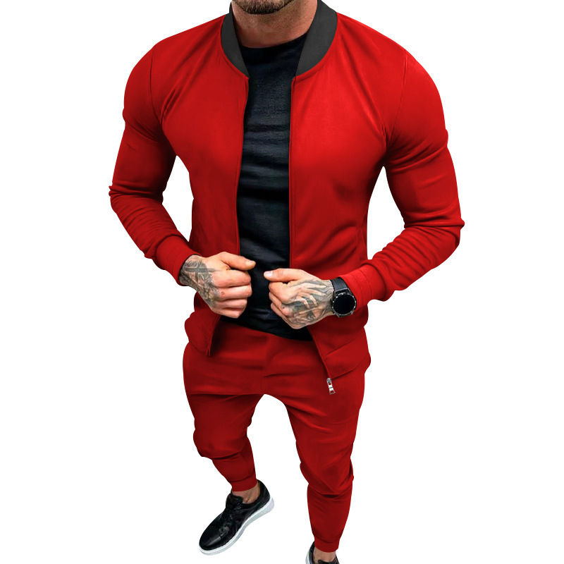 2023 neue Kontrast Jacke Frühling und Herbst Reversible Stehkragen Hübsches Große Größe männer Set_voghion.com