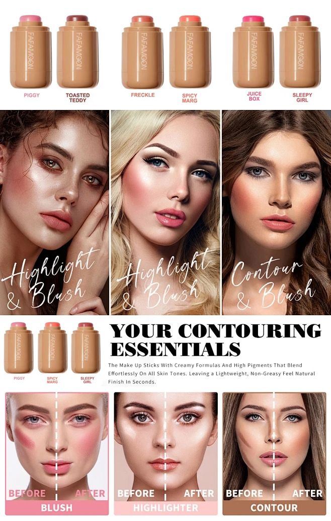 Blush Stick Fit Natural Long Lasting Matte Rouge Pudră Fard de obraz Cremă Ruj pentru obraji Machiaj ușor de culoare _voghion.com