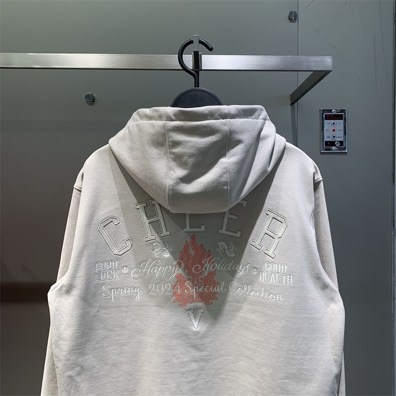 Felpa con cappuccio alla moda coreana con cappuccio color albicocca al latte da uomo Wang Hedi 2024 Primavera Trendy B2CRE1125_voghion.com