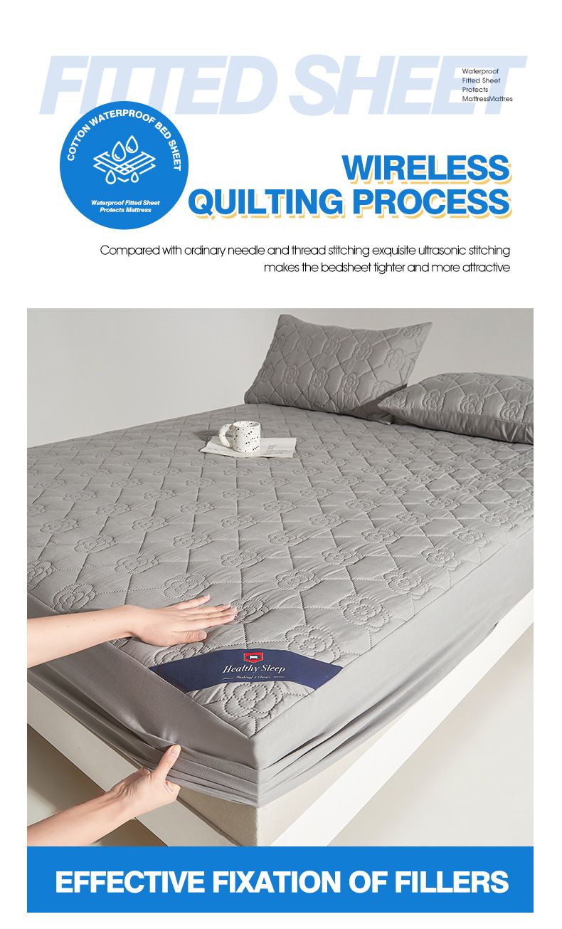 Quilted Waterproof Fitted Mattress Protector - Full Coverage Non-Slip (Hypoallergenic Dust & Urine Proof Breathable Cotton Layer Machine Washable)_voghion.com