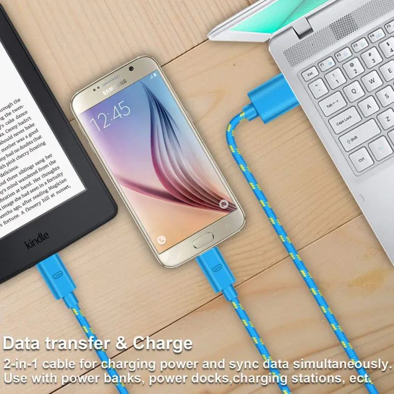 OLAF Nylon Braided Type 1M 2M 3M Data Sync Fast Charging USB C Cable For Samsung S9 S10 Xiaomi Mi9 Mi8 Huawei Type-C_voghion.com
