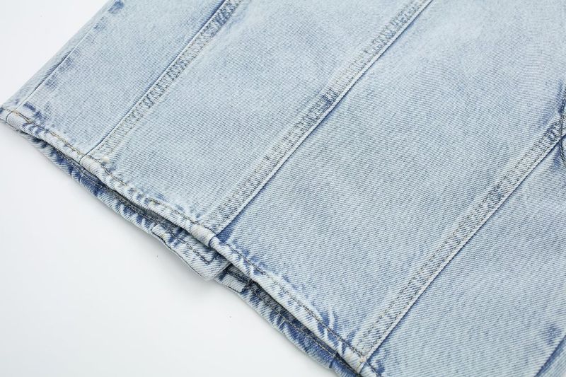 Summer New Women's Clothing Sleeveless V Neck Denim Vest High Waist Mini Skirt_voghion.com