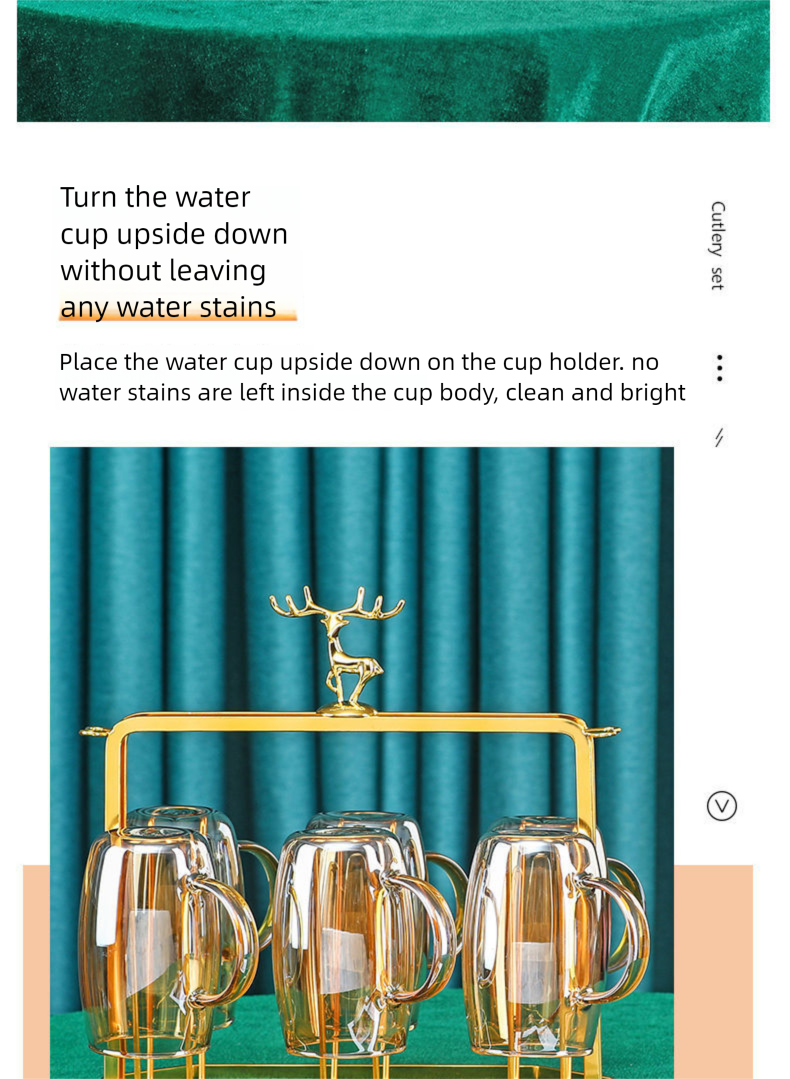 Nordic Light Luxury Glass Home Living Room Coffee Table Modern With Handle Drinking Cup Water Set High Aesthetic_voghion.com