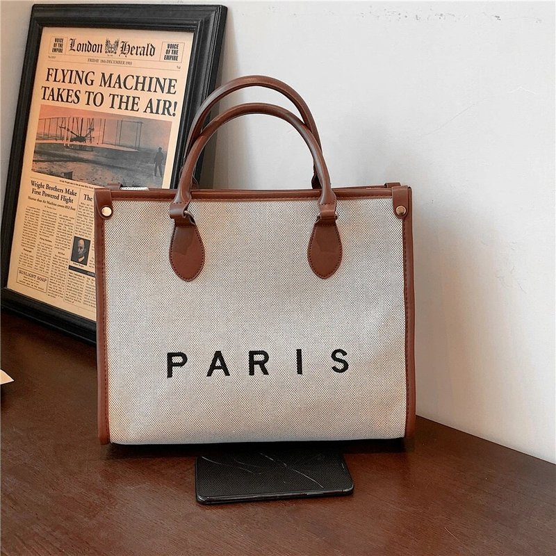 Burminsa Canvas Large Commuting A4 Work Tote Handbags For Women 2023 Trend Luxury Designer Small Ladies Shoulder Crossbody Bags_voghion.com