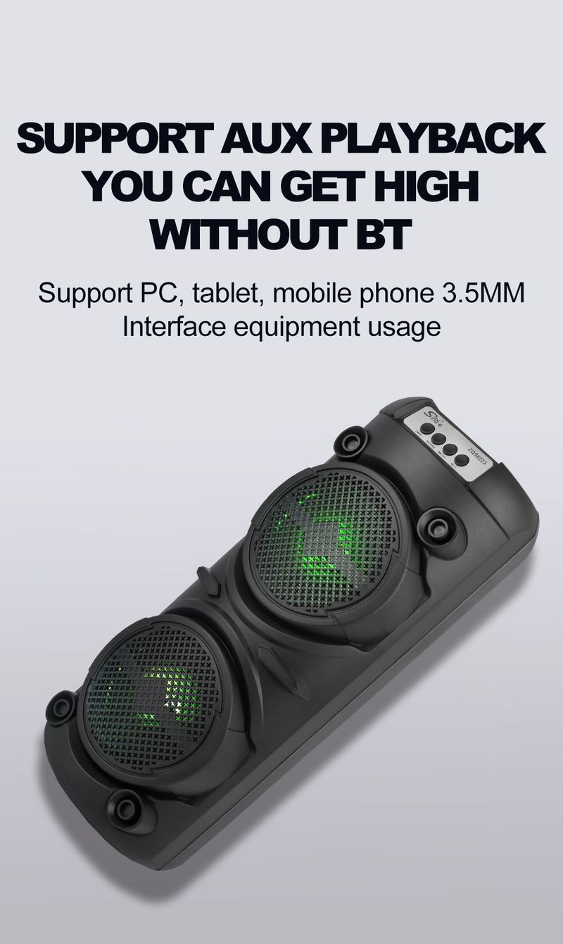 ZQS6223 Dual 6-Zoll-Doppellautsprecher Audio Hochleistungs-Subwoofer mit RGB-Licht_voghion.com