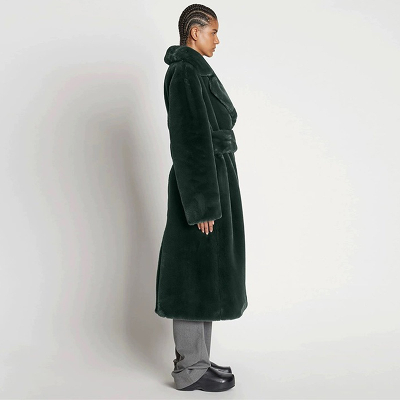 Women's Clothing Long Rabbit Fur Mink Imitation Fur Coat Thickened Coat Women's Slim Plush Coat_voghion.com