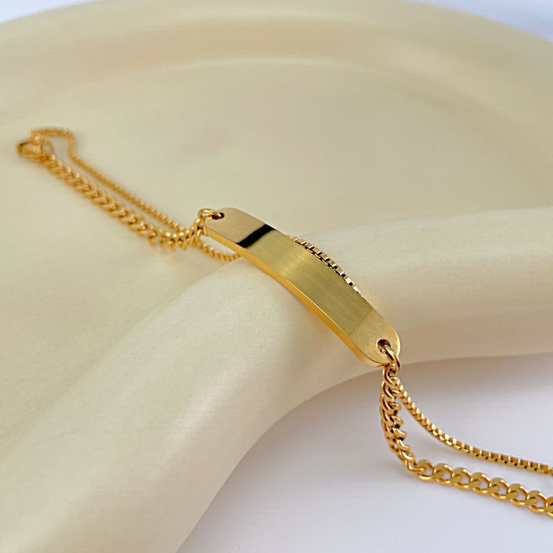 Women's Jewelry Fashion Titanium Steel Double Layer Stacking Summer Commuting All Match Stainless Steel Long Curved Brand Bracelet Female_voghion.com