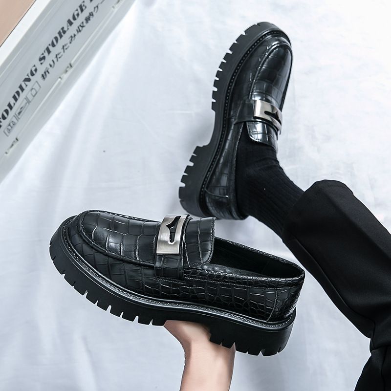 Voyage Voyage Thick-Soled Loafers Cross-Border Large Size Slip-On Big Toe Fashionable Men's Business Formal Lazy Shoes_voghion.com