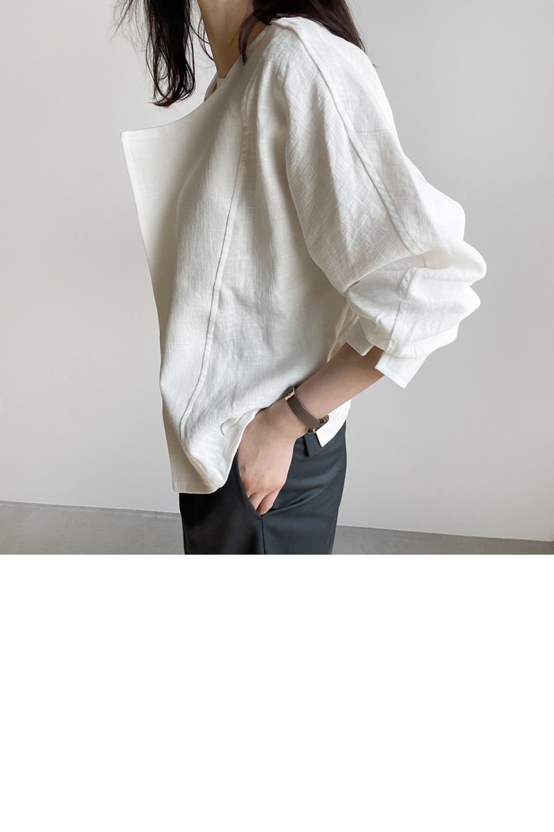 Korean chic 2024 summer new cotton and linen cardigan solid color simple thin style cuffs slit long sleeved short jacket_voghion.com