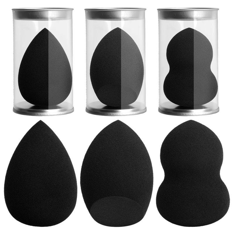 Makiažas 1/3 vnt Black Sponge Beauty Egg Kosmetikos Puff Foundation Cream Kempinėlės Pudra Moterų Make Up Access s s_voghion.com