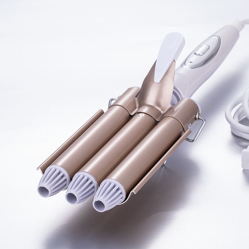 Jianda Ceramic Glaze Large Stick Rod Egg Roll Head Three Tube Curling Iron_voghion.com