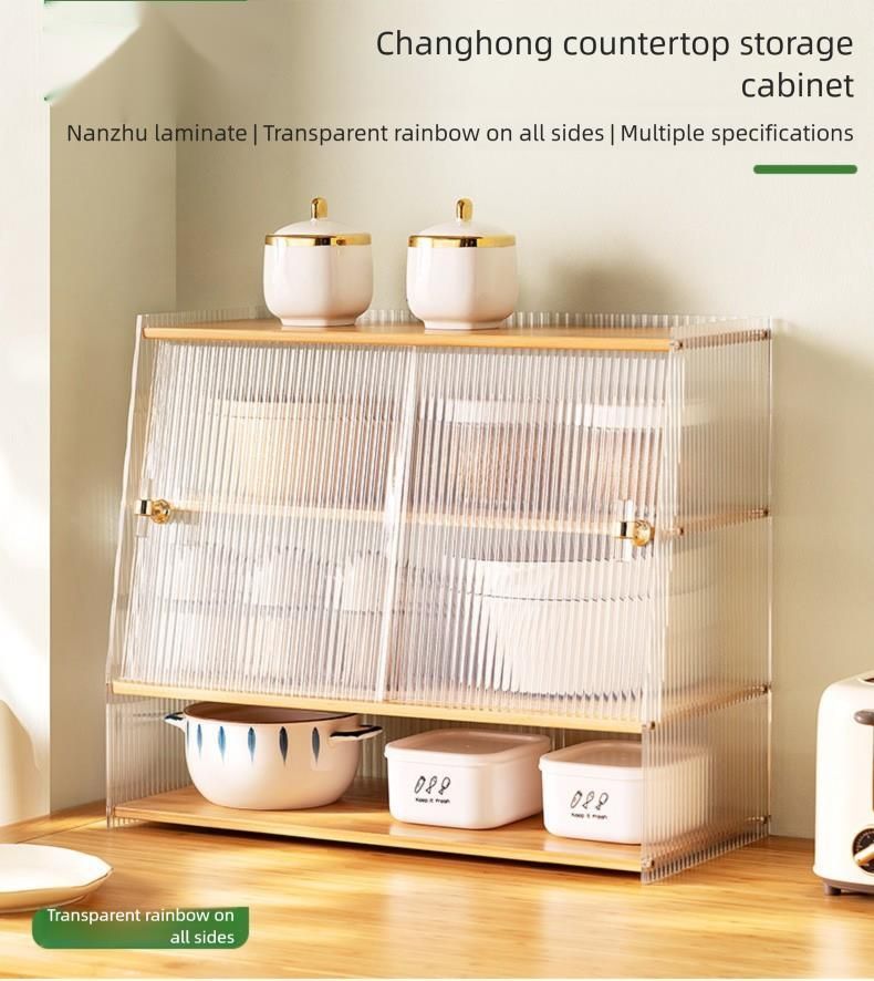 Countertop Layered Spice Kitchen Organizer Storage Rack Cabinet Household Multi-Functional Artifact_voghion.com