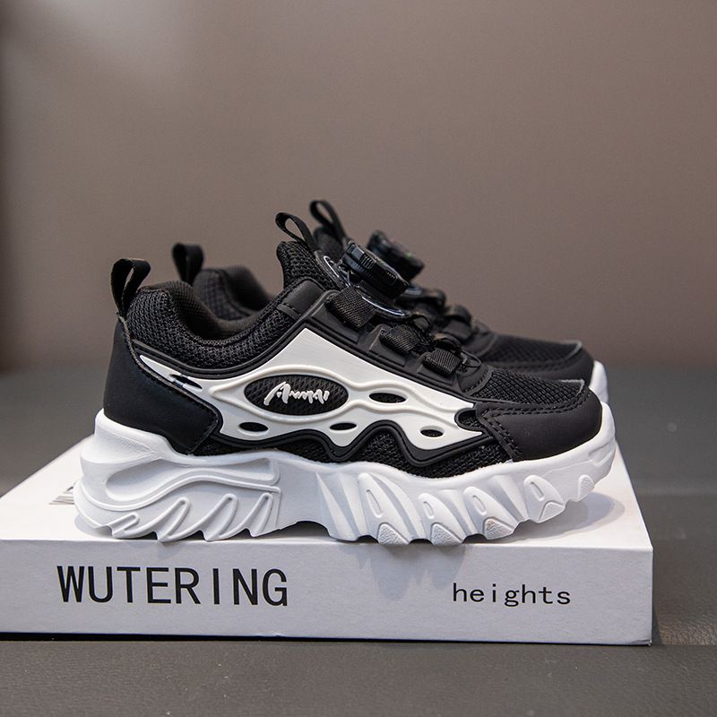 Scarpe da corsa per bambini autunno e inverno 2025, con bottone girevole per papà, scarpe da corsa per bambine, viaggi all'aperto per studenti_voghion.com