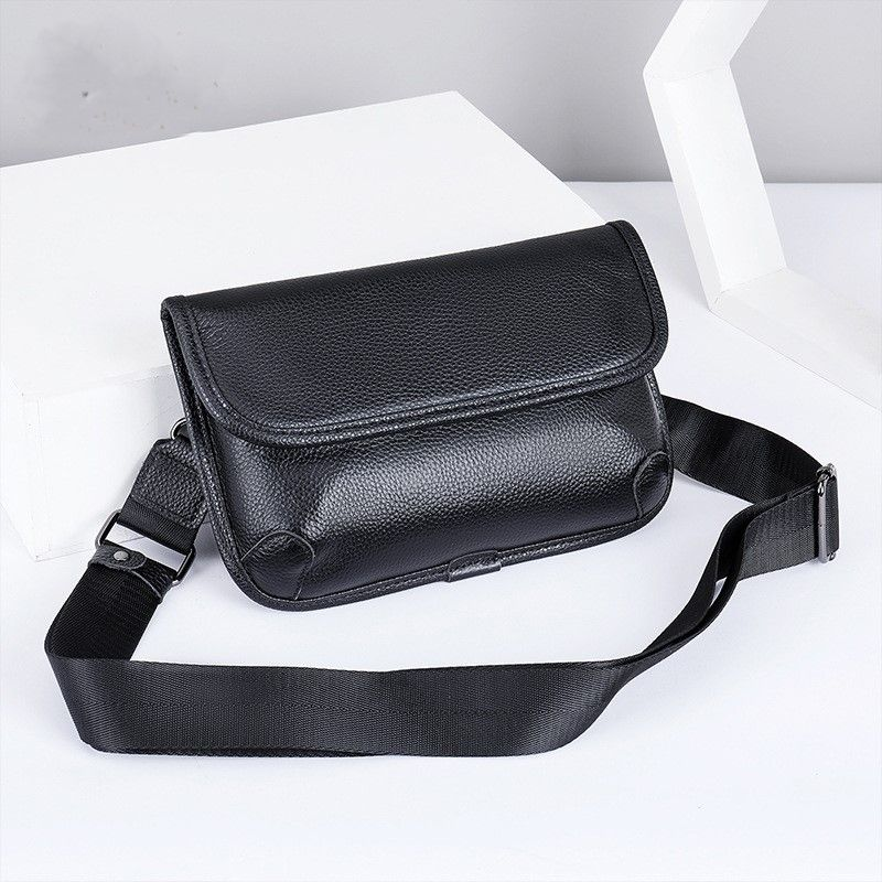 echtem Leder, coole Herrentasche, trendige One-Shoulder-Tigerkopftasche, Umhängetasche aus Rindsleder_voghion.com