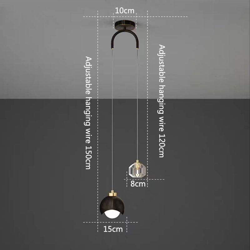 Modern Simple Crystal Pendant Light Bedroom Bedside Hanging Lamp Nordic Minimalist Long Line Living Room Home Decor_voghion.com