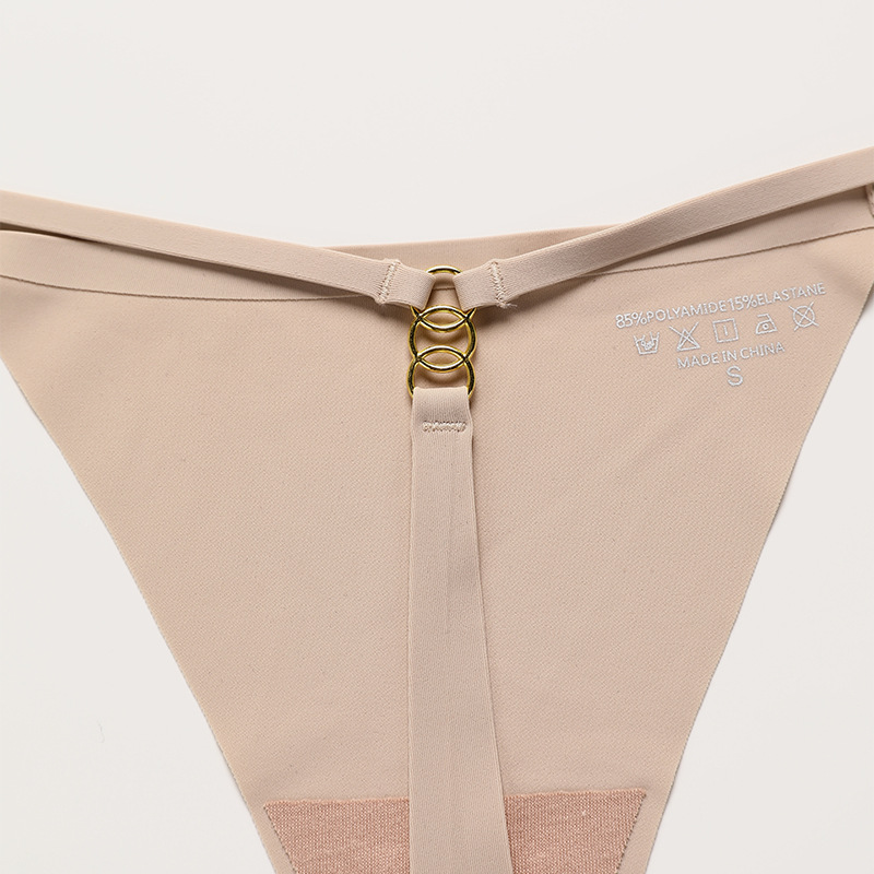 Ropa interior de mujer Sexy Traceless Tanga Bragas Cinturón fino Anillo Hebilla Calzoncillos_voghion.com