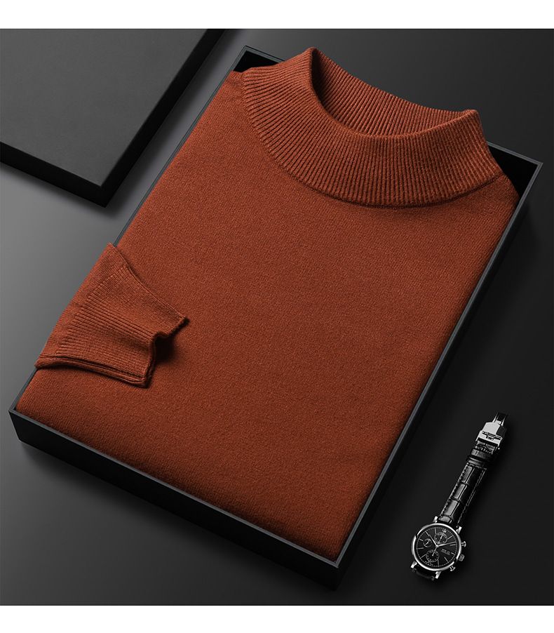 Herren Premium Rollkragenpullover – Leichte Luxus-Strickjacke für Freizeit und elegante Kleidung (Weiß/Schwarz/Camel/Marineblau/Grau, Größen M-4XL, Atmungsaktiv_voghion.com