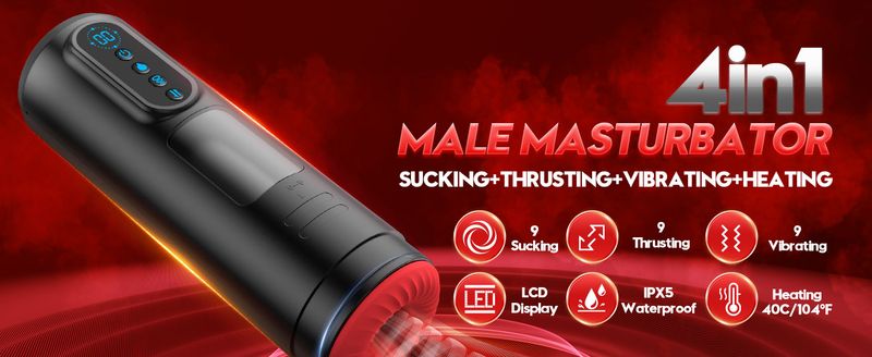 LCD Automatic Sucking Male Masturbator 9 Thrusting Vibration Blowjob Machine Heating Pussy 2025 Pump Masturbation Cup_voghion.com