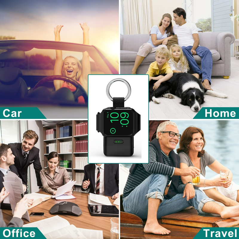 Hordozható vezeték nélküli töltő Apple Watchhoz, bővített verzió varázslótöltőhöz 1400 mAh Smart Keychain Power Bank,_voghion.com