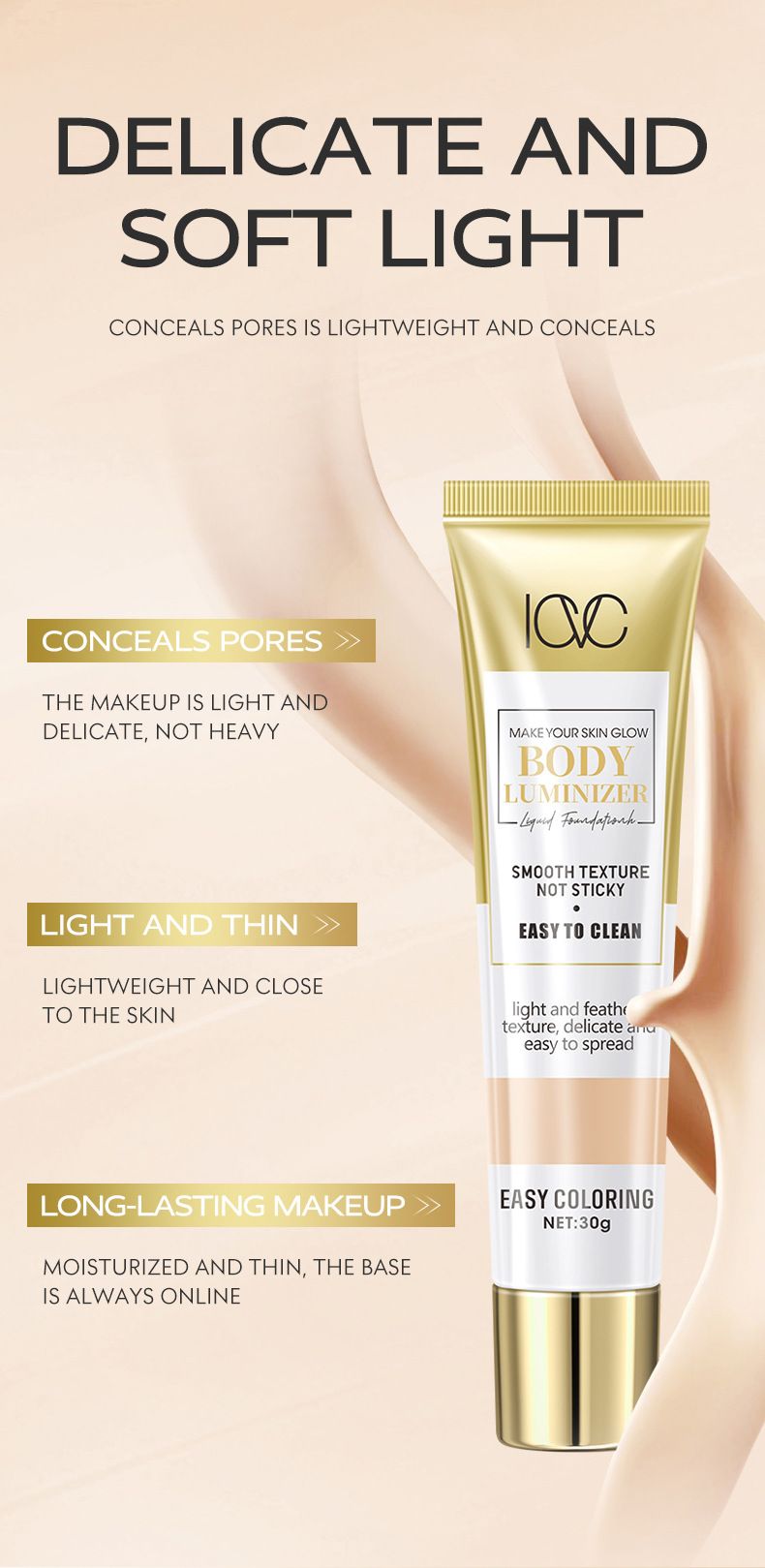 Yüz Fondöteni ICVC High Gloss Fondöten, Nemli, Hafif, Suya Dayanıklı, Yağ Kontrolü, Kapatıcı_voghion.com