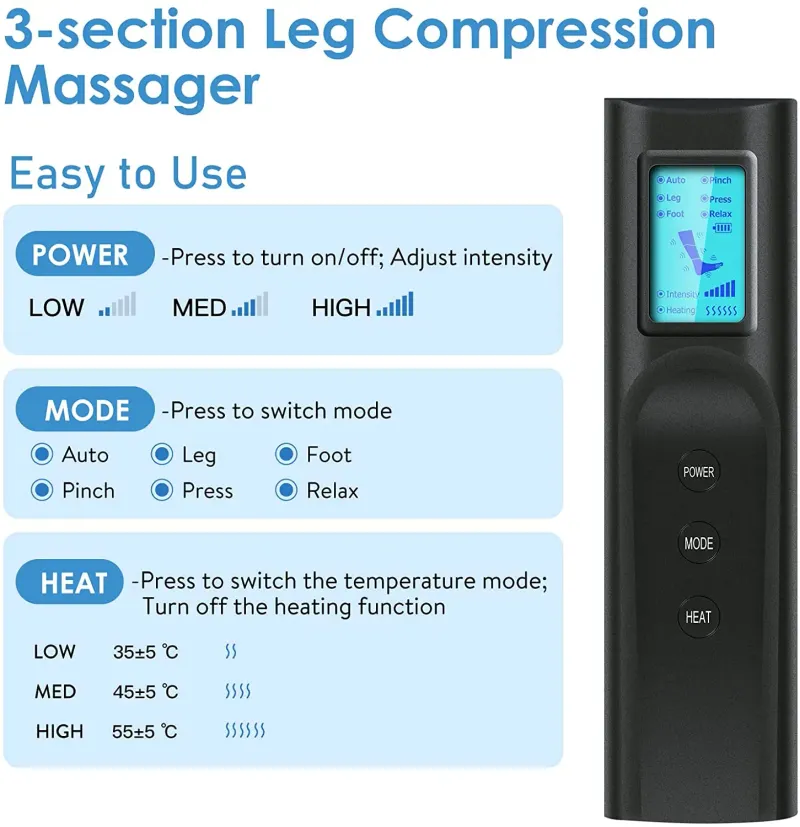 Neie Fouss Loftdrock Been fërdert d'Blutzirkulatioun Kierpermassage Muskelentspanung Lymphdrainage Apparat 360°_voghion.com