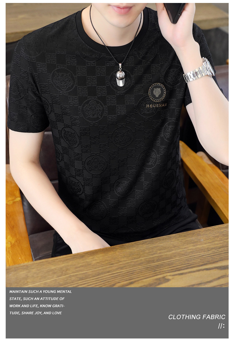 Europese Goederen 2023 Zomer Nieuwe Ijs Zijde Sneldrogend Heren T-shirt Trend Midden En Jeugd Slim Fit Half mouw Dun_voghion.com